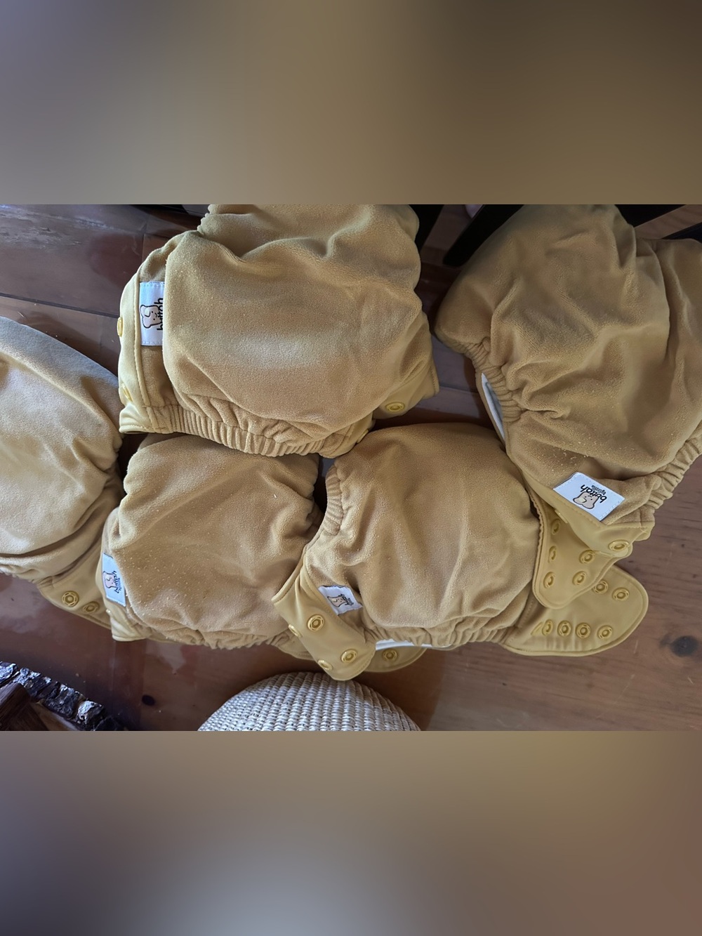 5 GroVia AIO Buttah Cloth Diapers in mustard with Snap Fasteners super soft - Picture 7 of 8